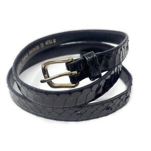 Vintage Genuine Snakeskin Leather Belt, Black – The Leather‎ Shop Made in Taiwan
